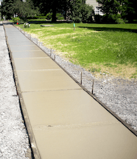 Pouring Concrete BMF Sidewalk Form