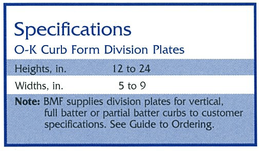DIVISION PLATE SPECIFICATIONS 